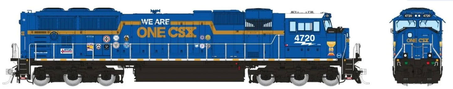 RAPIDO SD70AC REBUILD (FLARED RADIATORS) DCC/SOUND - CSX "WE ARE ONE"