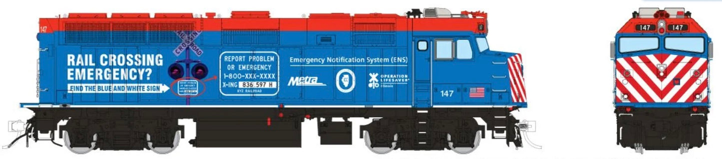 RAPIDO F40PH-3 DCC READY - METRA (OPERATION LIFESAVER)