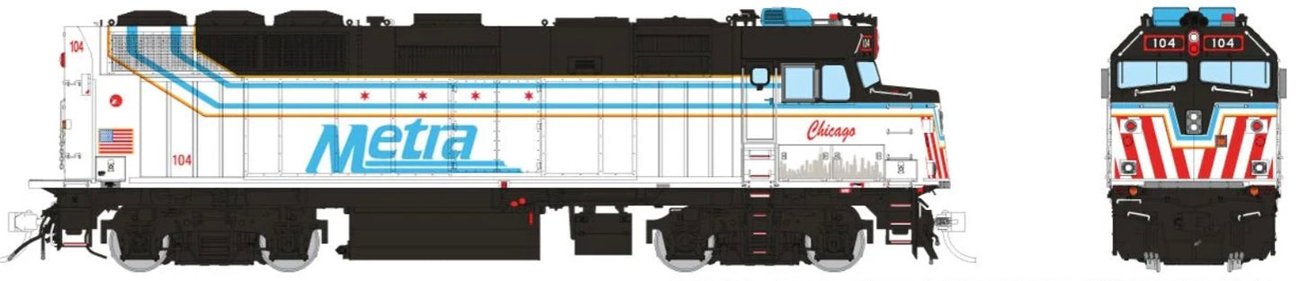 RAPIDO F40PH-3 DCC READY - METRA (CITY OF CHICAGO WRAP)
