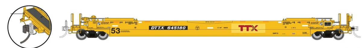 RAPIDO EOT EQUIPPED 53' WELL CAR -TTX (PATCHED RED LOGO) 646033