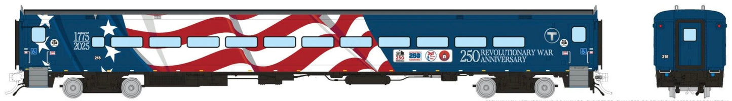 RAPIDO COMET II COMMUTER CAR -  MBTA COACH #210 "MASSACHUSETTS 250 WRAP"