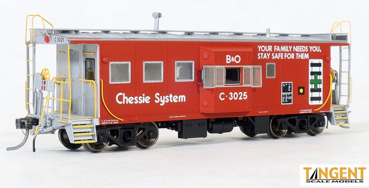 TANGENT INTERNATIONAL CAR COMPANY I-18 BAY WINDOW CABOOSE - CHESSIE SYSTEM SAFETY