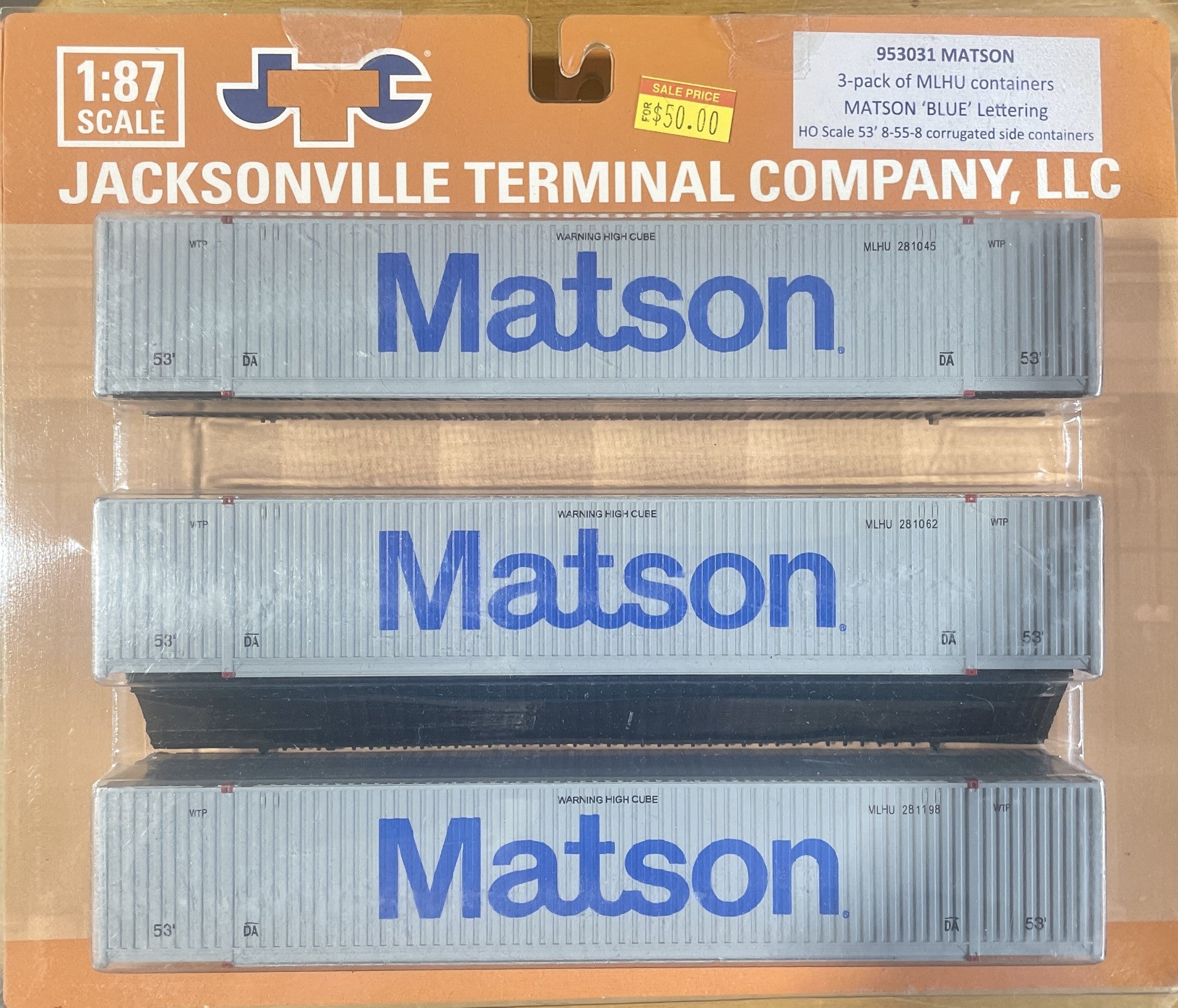 JACKSONVILLE TERMINAL MATSON 53’ INTERMODAL CONTAINER (3 PACK) – Makin ...